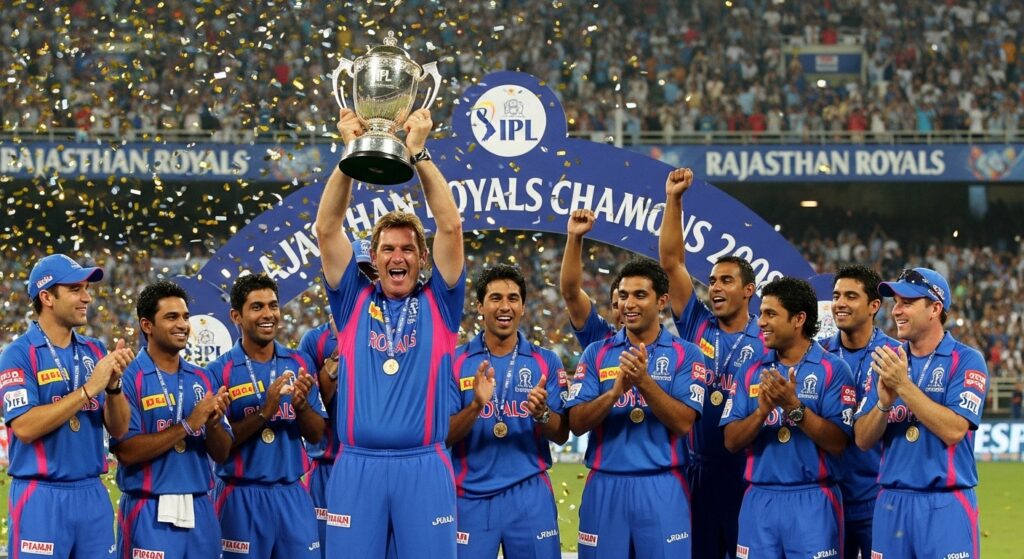 Rajasthan Royals winning IPL 2008 trophy